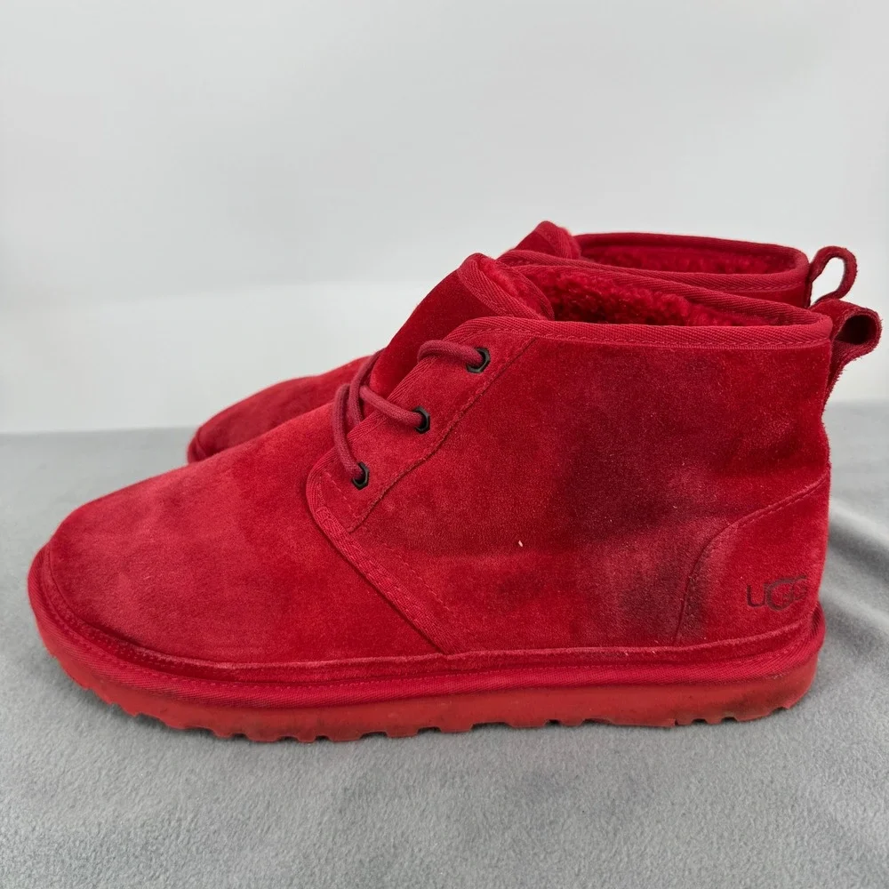 UGG Neumel Suede Boots Mens 12 Samba Red Chukka Lace Up S/N 3236